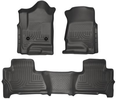 Husky Liners - Husky Liners Floor Liners Front & 2nd Row 2015 Suburban/Yukon XL (Footwell Coverage) WeatherBeater-Black 99211 - Image 1