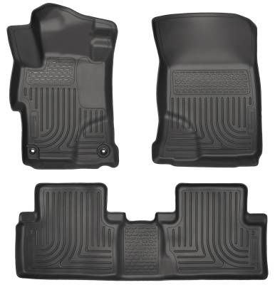 Husky Liners - Husky Liners Floor Liners Front & 2nd Row 14-15 Honda Civic (Footwell Coverage) WeatherBeater-Black 99441 - Image 1