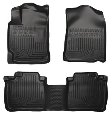 Husky Liners - Husky Liners Floor Liners Front & 2nd Row 10-15 Lexus RX350/RX450h (Footwell Coverage) WeatherBeater-Black 99551 - Image 1