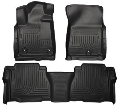 Husky Liners - Husky Liners Floor Liners Front & 2nd Row 12-13 Toyota Tundra W/Twist-Lock Fastener (Footwell Coverage) WeatherBeater-Black 99591 - Image 1