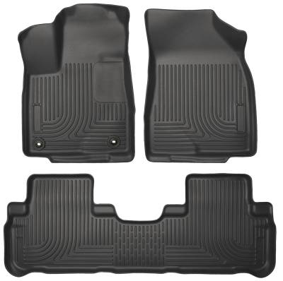 Husky Liners - Husky Liners Floor Liners Front & 2nd Row 14-15 Toyota Highlander (Footwell Coverage) WeatherBeater-Black 99601 - Image 1
