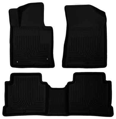 Husky Liners - Husky Liners Floor Liners Front & 2nd Row 2015 Hyundai Sonata (Footwell Coverage) WeatherBeater-Black 99631 - Image 1