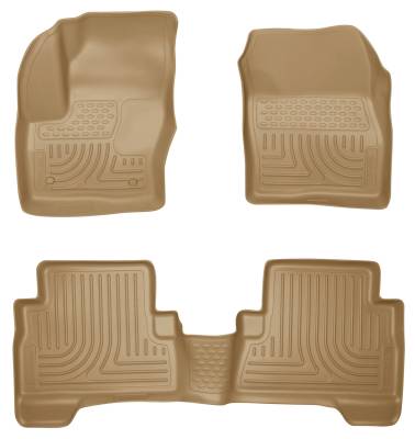 Husky Liners - Husky Liners Floor Liners Front & 2nd Row 13-15 Ford C-Max/Escape (Footwell Coverage) WeatherBeater-Tan 99743 - Image 1