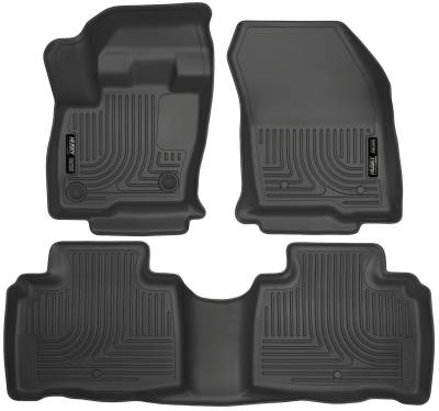 Husky Liners - Husky Liners Floor Liners Front & 2nd Row 2016 Lincoln MKX -Black WeatherBeater 99311 - Image 1