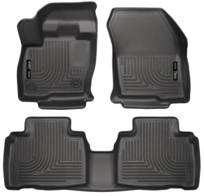 Husky Liners - Husky Liners Floor Liners Front & 2nd Row 2015 Ford Edge WeatherBeater-Black 98781 - Image 1
