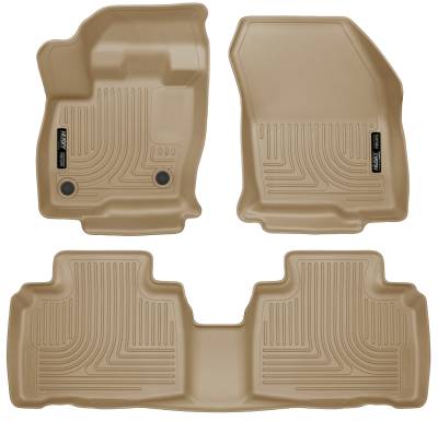 Husky Liners - Husky Liners Floor Liners Front & 2nd Row 2015 Ford Edge WeatherBeater-Tan 98783 - Image 1