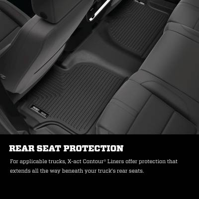 Husky Liners - Husky Liners X-ACT Contour Front And 2nd Seat Floor Liners 19-20 Silverado/Sierra 1500 /2500 HD/3500 HD Crew Cab Black 54208 - Image 2