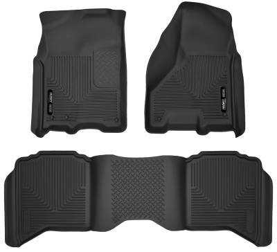 Husky Liners - Husky Liners X-ACT Contour Front And 2nd Seat Floor Liners 09-18 Dodge Ram 1500/2500/3500 Crew Cab Black 53608 - Image 4
