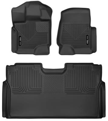 Husky Liners - Husky Liners X-ACT Contour Front And 2nd Seat Floor Liners 15-20 Ford F-150 SuperCrew Cab Pickup Black 53498 - Image 4