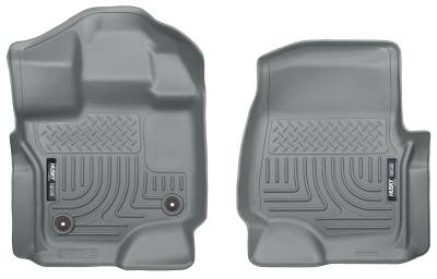 Husky Liners - Husky Liners Floor Liners Front 2015 Ford F-150 WeatherBeater-Grey 18362 - Image 1