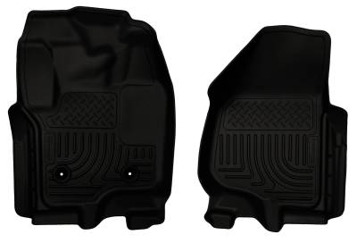 Husky Liners - Husky Liners Floor Liners Front 12-15 Ford F Series No Side Foot Rest WeatherBeater-Black 18701 - Image 1