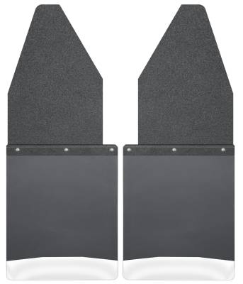 Husky Liners - Husky Liners Kick Back Mud Flaps Front 12" Wide Black Top and Stainless Steel Weight 88-16 Ford F Series 17104 - Image 1