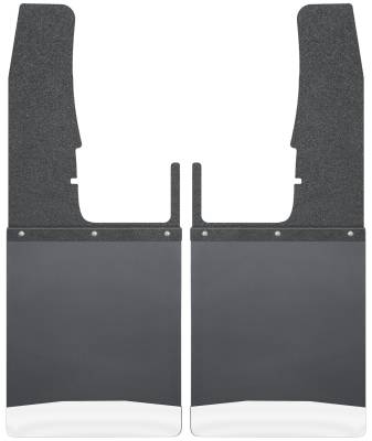 Husky Liners - Husky Liners Kick Back Mud Flaps Front 12" Wide Black Top and Stainless Steel Weight 09-16 Dodge Ram 17102 - Image 1