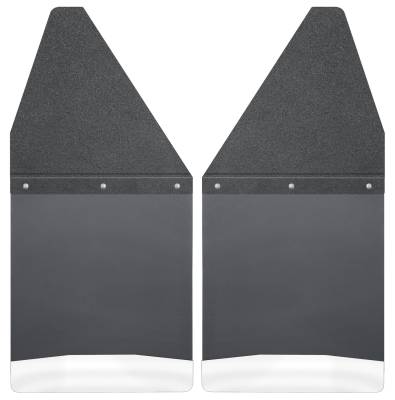Husky Liners - Husky Liners Kick Back Mud Flaps Front 12" Wide Black Top and Stainless Steel Weight Chevy/Dodge 17100 - Image 1