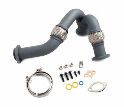 Rudy's Performance Parts - Rudy's High Temp Ceramic Coated Heavy Duty 304 SS Up Pipe Kit & Turbo V-Band Clamp For 03-07 6.0 Powerstroke - Image 1