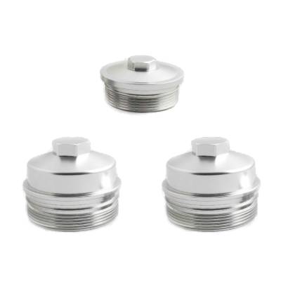 Rudy's Performance Parts - Rudy's Billet Aluminum Oil/Fuel Filter Cap Set For 03-07 Ford 6.0L Powerstroke - Image 1