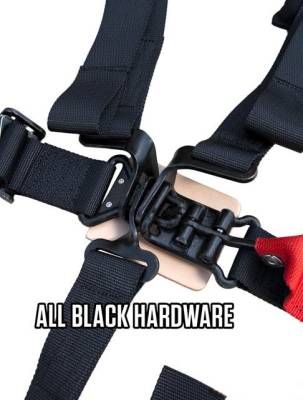 PRP SFI 16.1 Black 5-Point Adjustable Harness 3" Belts & Sewn in Shoulder Pads - Image 2