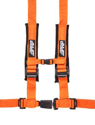 PRP 4.2 Orange 4-Point Adjustable Harness 2" Belts & Sewn Pads Auto Style Latch - Image 1