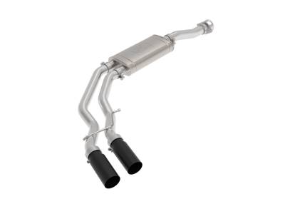 aFe Power - aFe Rebel Series 3" to 2.5" Stainless Steel Cat-Back Dual Same Side Exit Exhaust System w/ Black Tips For 2021+ Ford F-150 2.7L 3.5L 5.0L - Image 1