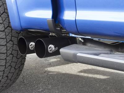 aFe Power - aFe Rebel Series 3" to 2.5" Stainless Steel Cat-Back Dual Same Side Exit Exhaust System w/ Black Tips For 2021+ Ford F-150 2.7L 3.5L 5.0L - Image 3