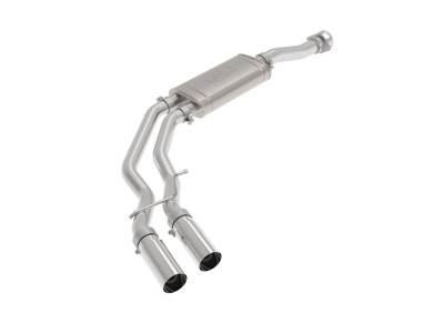 aFe Power - aFe Rebel Series 3" to 2.5" Stainless Steel Cat-Back Dual Same Side Exit Exhaust System w/ Polished Tips For 2021+ Ford F-150 2.7L 3.5L 5.0L - Image 1