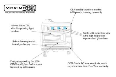 Morimoto - Morimoto XB LED Plug & Play Headlight Assemblies With Black Trim For 16-18 Chevy Silverado 1500 - Image 9