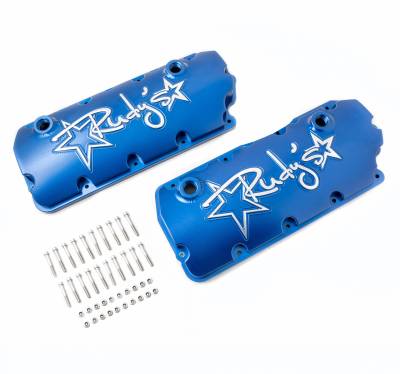 Rudy's Performance Parts - Rudy's Blue Billet Aluminum Valve Cover Set For 08-10 6.4L Powerstroke - Image 1