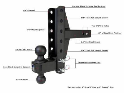BulletProof Htiches - Bulletproof Hitches 2" Shank Medium Duty 4"/6" Offset Hitch - Image 6