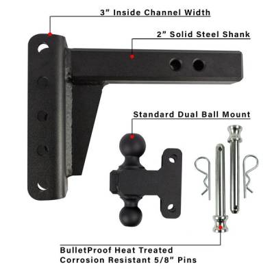 BulletProof Htiches - BulletProof Hitches Heavy Duty 2" Solid Shank 4" Drop/Rise 22,000 LBS Hitch - Image 6