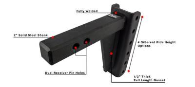 BulletProof Htiches - BulletProof Hitches Heavy Duty 2" Solid Shank 6" Drop/Rise 22,000 LBS Hitch - Image 6