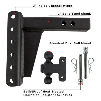 BulletProof Htiches - BulletProof Hitches Heavy Duty 2" Solid Shank 6" Drop/Rise 22,000 LBS Hitch - Image 7