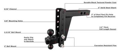 BulletProof Htiches - BulletProof Hitches Heavy Duty 2" Solid Shank 8" Drop/Rise 22,000 LBS Hitch - Image 7