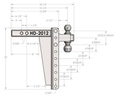 BulletProof Htiches - BulletProof Hitches Heavy Duty 2" Solid Shank 12" Drop/Rise 22,000 LBS Hitch - Image 8