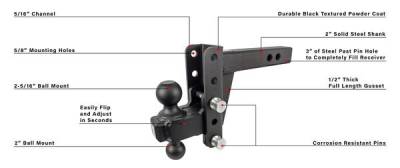 BulletProof Htiches - BulletProof Hitches Extreme Duty 2" Solid Shank 4" Drop/Rise 30,000 LBS Hitch - Image 5