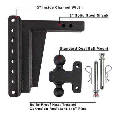 BulletProof Htiches - BulletProof Hitches Extreme Duty 2" Solid Shank 10" Drop/Rise 30,000 LBS Hitch - Image 6