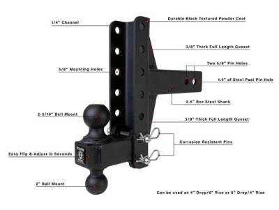BulletProof Htiches - BulletProof Hitches Medium Duty 2.5" Box Shank 4"-6" Offset 14,000 LBS Hitch - Image 4