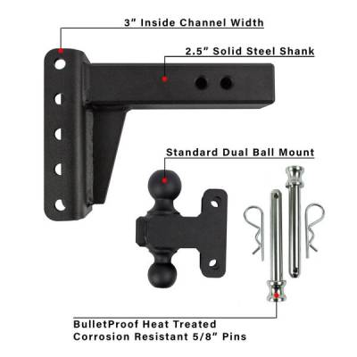 BulletProof Htiches - BulletProof Hitches Heavy Duty 2.5" Solid Shank 4" Drop/Rise 22,000 LBS Hitch - Image 7