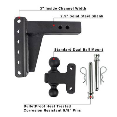 BulletProof Htiches - BulletProof Hitches Heavy Duty 2.5" Solid Shank 6" Drop/Rise 22,000 LBS Hitch - Image 7