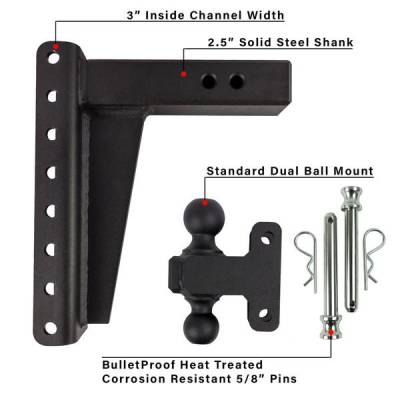 BulletProof Htiches - BulletProof Hitches Heavy Duty 2.5" Solid Shank 10" Drop/Rise 22,000 LBS Hitch - Image 6