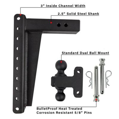 BulletProof Htiches - BulletProof Hitches Heavy Duty 2.5" Solid Shank 14" Drop/Rise 22,000 LBS Hitch - Image 7