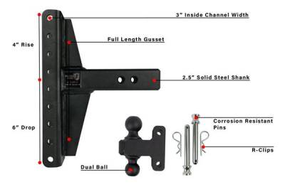 BulletProof Htiches - BulletProof Hitches Extreme Duty 2.5" Solid Shank 4"-6" Offset 36,000 LBS Hitch - Image 7