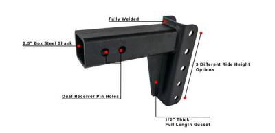 BulletProof Htiches - BulletProof Hitches Extreme Duty 3.0" Solid Shank 4" Drop/Rise 36,000 LBS Hitch - Image 8