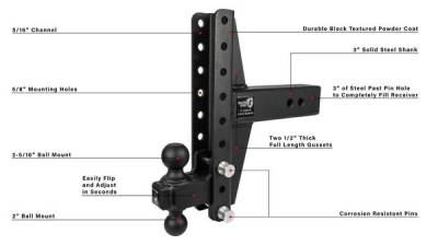 BulletProof Htiches - BulletProof Hitches Extreme Duty 3.0" Solid Shank 4"-6" Offset 36,000 LBS Hitch - Image 6