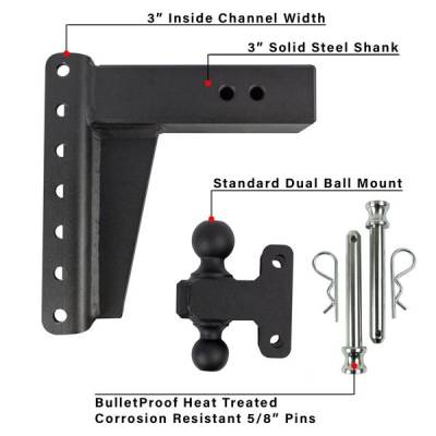 BulletProof Htiches - BulletProof Hitches Heavy Duty 3.0" Solid Shank 8" Drop/Rise 22,000 LBS Hitch - Image 7