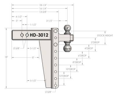 BulletProof Htiches - BulletProof Hitches Heavy Duty 3.0" Solid Shank 12" Drop/Rise 22,000 LBS Hitch - Image 7