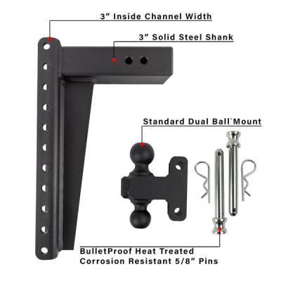 BulletProof Htiches - BulletProof Hitches Heavy Duty 3.0" Solid Shank 16" Drop/Rise 22,000 LBS Hitch - Image 8