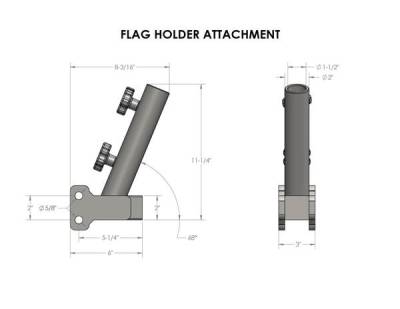 BulletProof Htiches - BulletProof Hitches Black Flag Holder Attachment For All Class 4 & 5 Hitches - Image 4