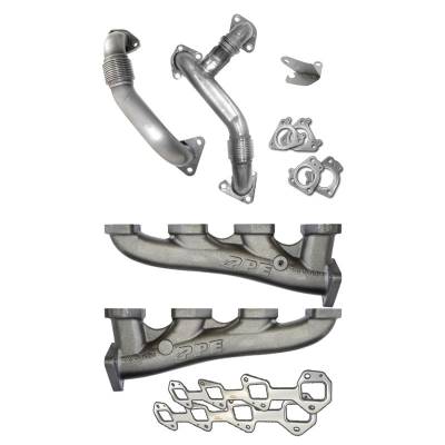 PPE - PPE High Flow Exhaust Manifolds W/ Up Pipes For 06-07 GM 6.6L LLY/LBZ Duramax - Image 1