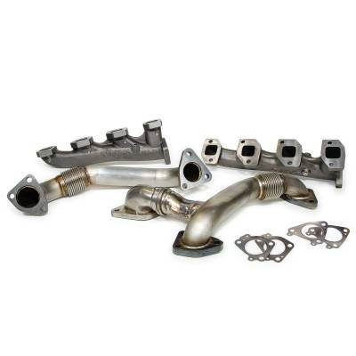 PPE - PPE High Flow Exhaust Manifolds W/ Up Pipes For 2007.5-2010 GM 6.6L LMM Duramax - Image 1