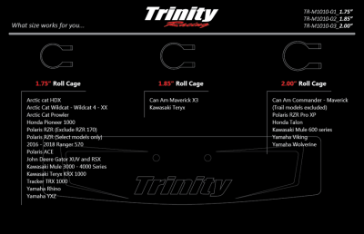 Trinity Racing - Trinity Racing 2.0" Roll Cage Mount Rear View Mirror Kit For Polaris Can-Am - Image 8